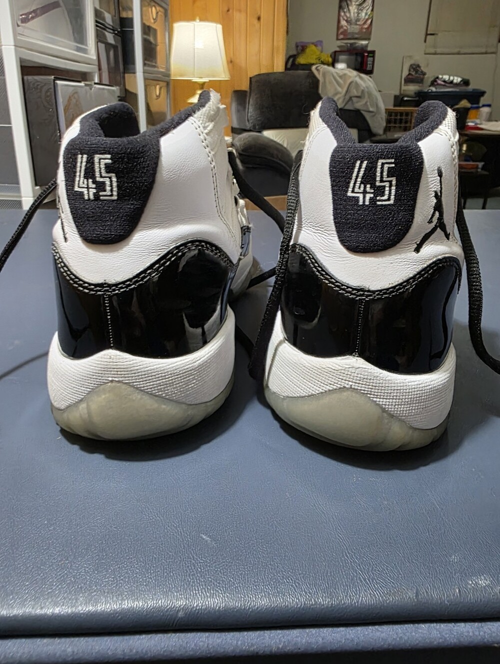 Jordan 11 Concord, Size 7y/8.5w Nike Black and White High-Top Sneakers - Picture 4 of 6